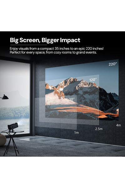 Wownect Mini Smart Projector, Latest Android 13.0, [Auto Focus & Keystone] 350 ANSI Lumens, Native 1