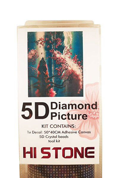 histone 5D Elmas Taş İşleme Kiti 40x50 cm Pembe Sakura Desen