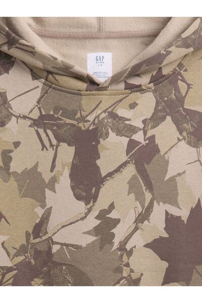 GAP Erkek Çocuk Açık Kahverengi Oversize VintageSoft Kapüşonlu Sweatshirt