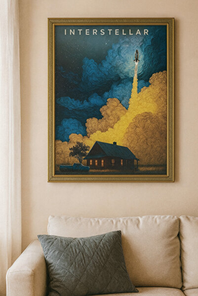 BuzzDesigns Interstellar Çerçeveli Tablo – Film Temalı Modern Duvar Dekoru