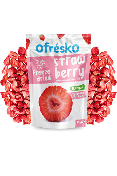 Ofrésko Çilek Freeze Dried Kuru Meyve Cipsi 15gr – Katkısız & İlave Şekersiz ...