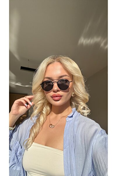 Angel Eyes Damla Design Black Frame Black Glass Unisex Sunglasses