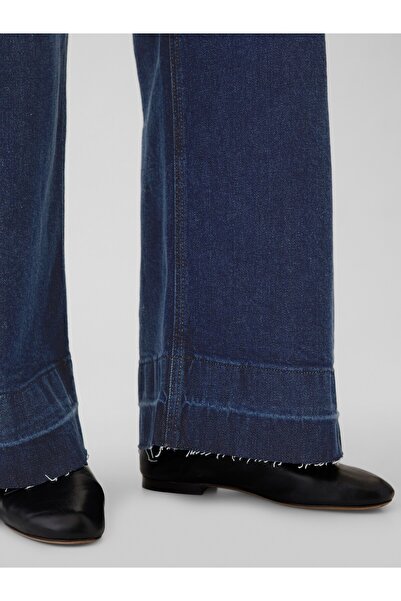 GAP Kadın Lacivert High Rise Stride Belted Wide-Leg Jean Pantolon