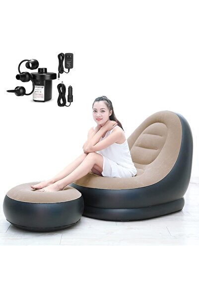 AutoFamily AUTO FAMILY Inflatable Lounge Chair with Electric Pump for Adults, Air Sofa
