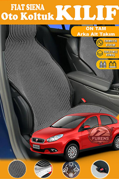 STS Oto Aksesuar غطاء مقعد سيارة فيات سيينا متوافق مع سلسلة بلاك بريستيج من ا...