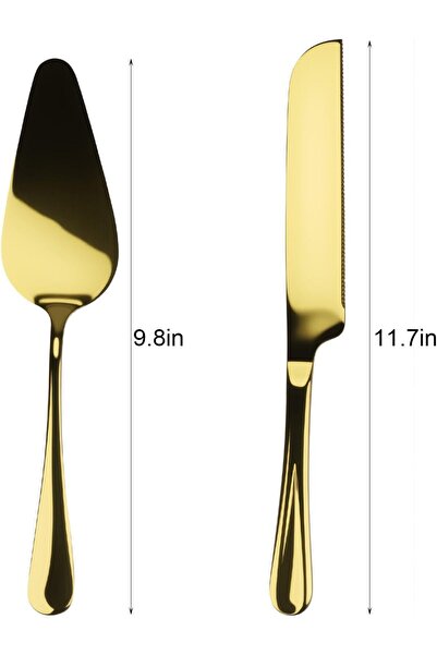 COOYA 2Pcs Stainless Steel Wedding Cake Cutting Set with Gift Box,for Parties,Birthdays,Anniversaries Gift