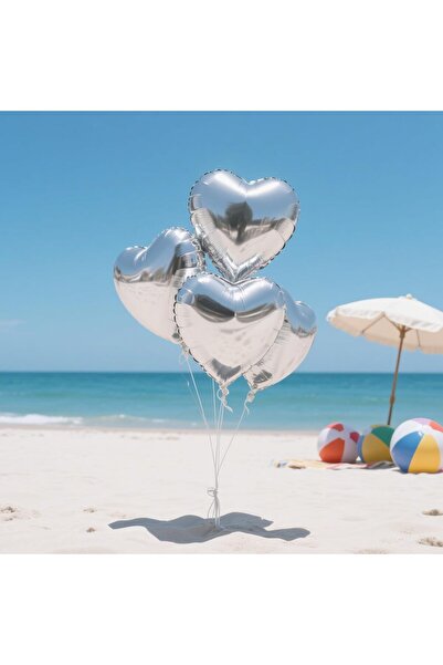 Parti dolabı 1 Piece 60cm Silver Gray Heart Foil Large Balloon Flying with Helium Romantic Heart Marriage Proposal February 14Th