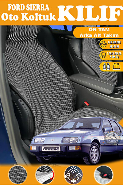 STS Oto Aksesuar غطاء مقعد سيارة من القماش المنسوج باللون الأسود من سلسلة PRE...