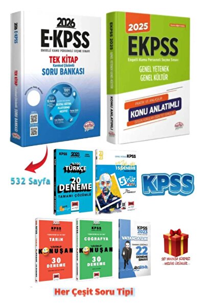 Editör Yayınevi 2026 Editör Yayınları EKPSS GYGK Soru Bankası+EKPSS GYGK Konu...