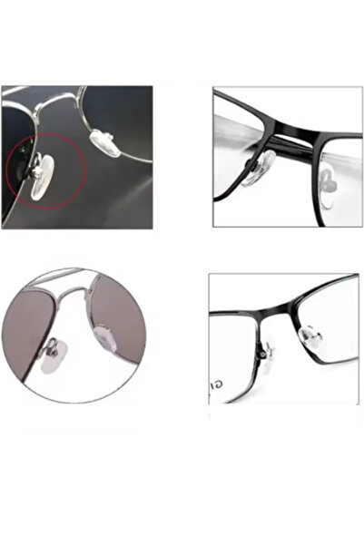 otio Silicone Glasses Nose Pads 12 Pieces Plaques and Screws, 15X18 cm Microfiber Cloth