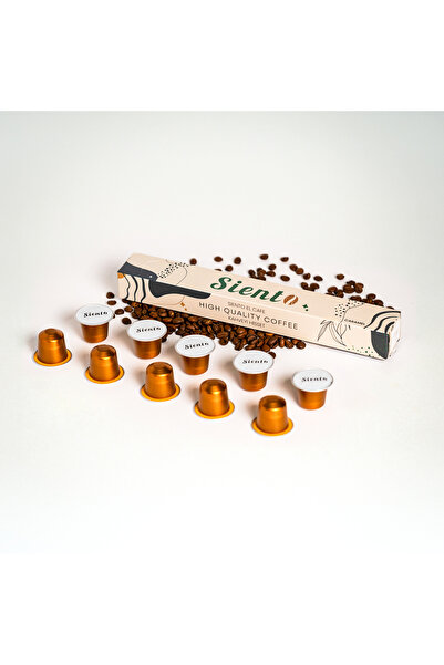 siento gıda قهوة كراميل كبسولات 1 علبة (متوافقة مع نسبريسو) (10 كبسولات)