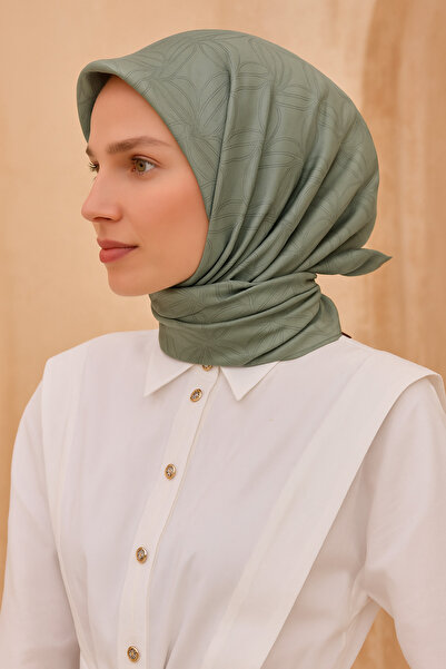 Belli Tivil Pure Silk Scarf 4221 - 34 Αφηρημαντικό σχέδιο σε σκούρο πράσινο