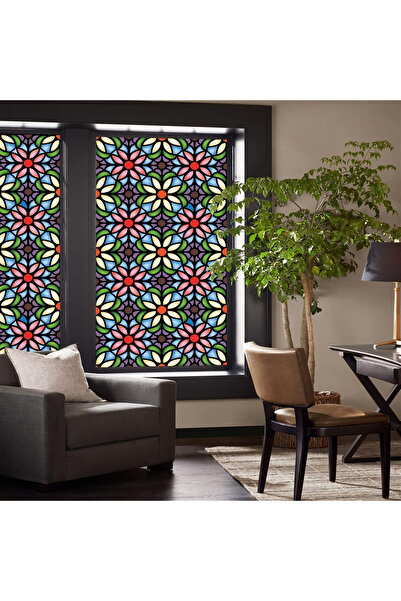 MaffStuff Folie Geam Decorativă MaffStuff® – Efect Vitraliu, Protecție Solară și Intimitate, 100 x 60 cm