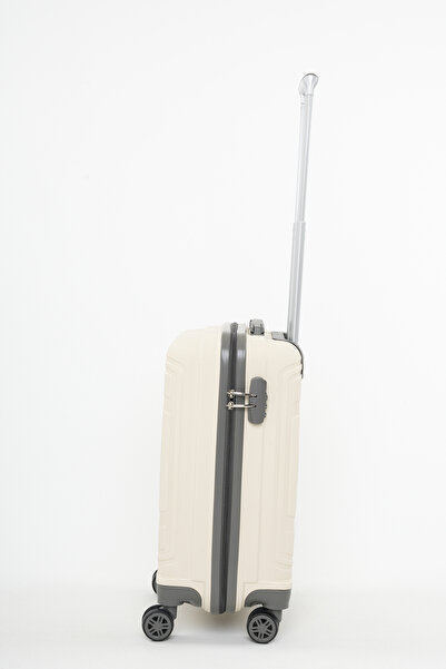 Travel POLO Küçük Boy Kırılmaz Valiz Krem Gri 1017