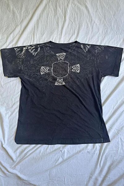 Köstebek Unisex καπνιστό γοτθικό μπλουζάκι Cyber Grunge - Σχέδιο κρανίου χωρίς πέτρα