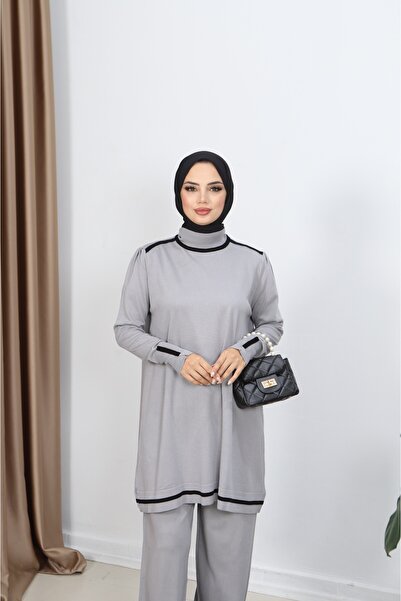 NİSUM MODA Double Color Mercerized Trouser Suit