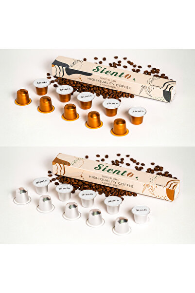 siento gıda طقم قهوة كبسولات مكون من قطعتين (كراميل، فانيليا) (متوافق مع نسبر...