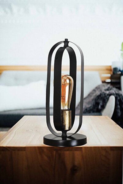 VENON Night Light Hadley Table Lamp Glass Metal Black Yellow Patina Chandelier