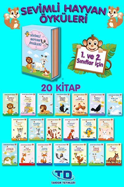 Tandem Yayınları Sevimli Hayvan Öyküleri 1.sınıf 20 Kitap