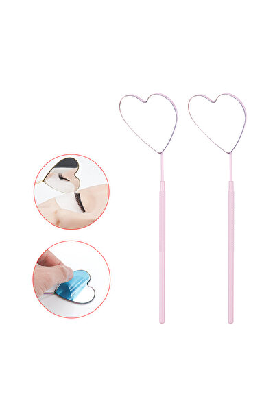 Choice مرآة تمديد الرموش طويلة ومكبرة على شكل قلب باللون الوردي الداكن، قطعة واحدة، مرآة يدوية للتحقق من شكل الرموش