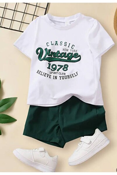 MİLANO KİDS Boy's Summer Shorts Bottom Top Suit