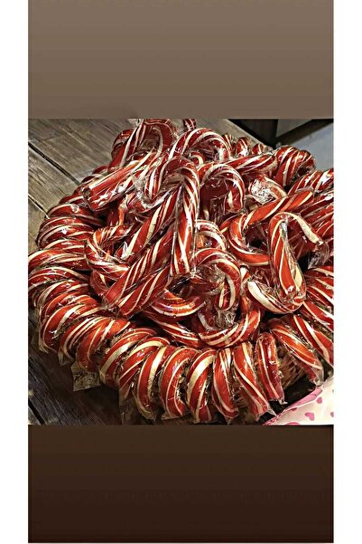 HASEL Baston Şekeri 50 Adet KIRMIZI-BEYAZ ŞERİTLİ (YILBAŞI, HEDİYELİK, KERMES, 35 GRAM)