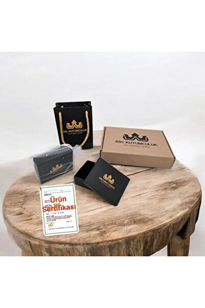 ARCHINO GOLD 14 Ayar Plakalı Altın Mehmet Yazılı Dikdörtgen Motifli Hakiki Siyah Derili Hediye Bileklik-446isim