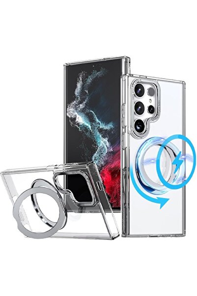 Glassology جراب حامل حلقي مغناطيسي دوار 360 درجة لهاتف Samsung Galaxy S24 Ult...