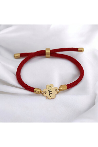 ARCHINO GOLD 14 Ayar Plakalı Altın Ve Örgü Ipli Bayanlar Için Yonca Motifli I...