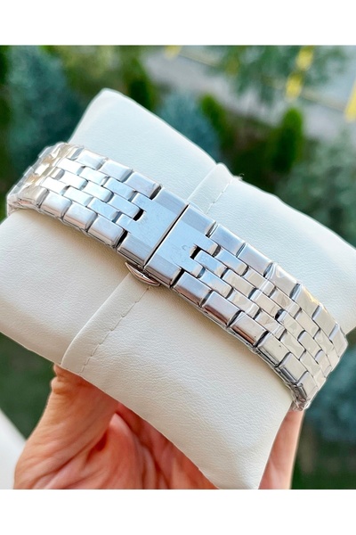 Weluxa Steel Band Steel Case White Dial 40mm Small Case Calendar Men's Wristwatch