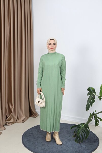 NİSUM MODA فستان ميرسيريزيد مع ضفائر شعر