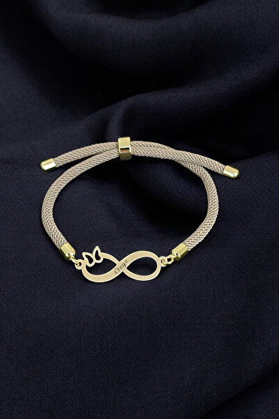 ARCHINO GOLD 14 Ayar Plakalı Altın Bayanlara Özel Örgü İpli Sonsuz Kelebek Mo...