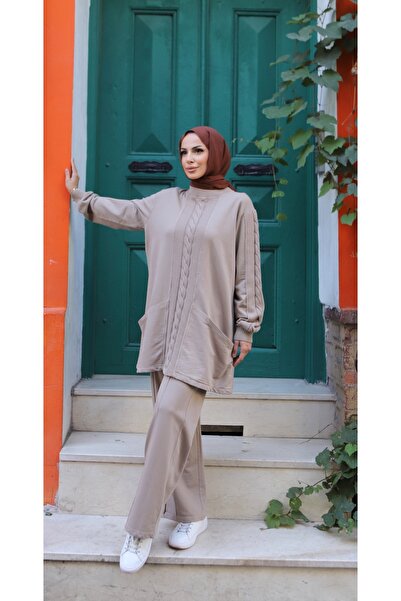 NİSUM MODA Yanları Cepli İki İplik Triko Takım