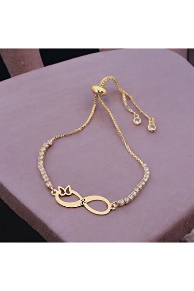 ARCHINO GOLD Altın Plakalı 14 Ayar Zincirli Bayanlara Sonsuzluk Kelebek Figür...