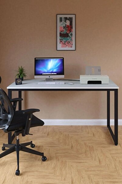 Ceramical Birou calculator Ms1, masă de studiu, birou stil simplu pentru biroul de acasă - 60x140 cm - alb