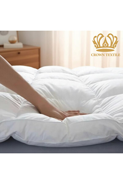 Crown Textile لباد للمرتبة فندقي يزيد من الراحة أثناء النوم, بارتفاع 8 سم مع مطاط للتثبيت, مرتبة تطرية, غطاء مرتبة