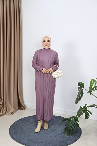 NİSUM MODA Mercerized Dress with Braided Hair