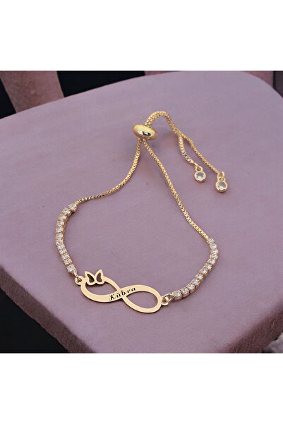 ARCHINO GOLD 14 Ayar Altın Plakalı Zincirli Bayanlara Sonsuzluk Kelebek Figür...