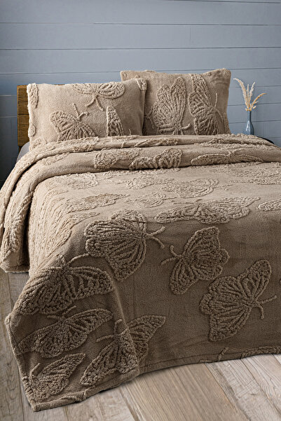 My Catherine Butterfly Patterned Double Soft Wellsoft Blanket / Bedspread 230X250Cm |   Without Pillow