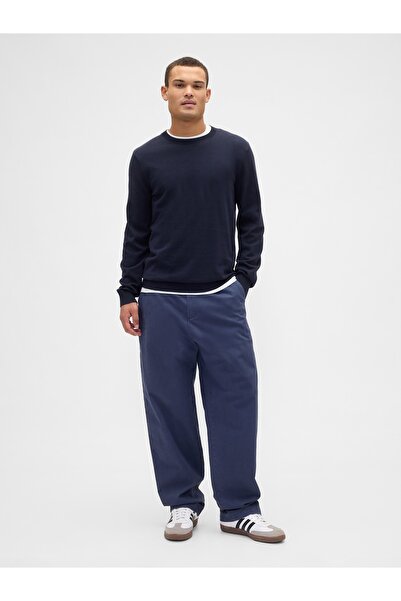 GAP Erkek Lacivert Bisiklet Yaka Kazak