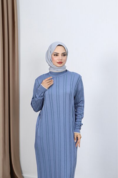 NİSUM MODA Saç Örgülü Merserize Elbise