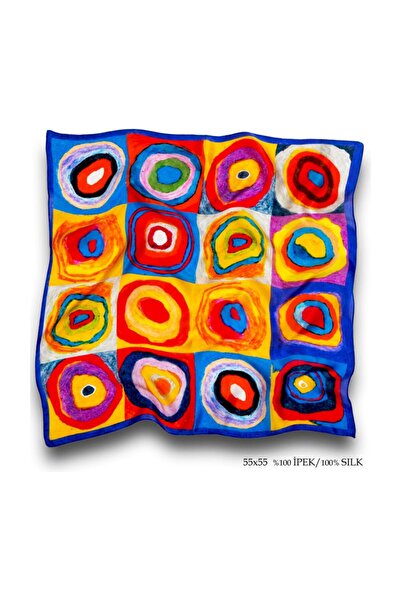 Galiga Color Study %100 Ipek Fular 55x55cm 'art On Silk'