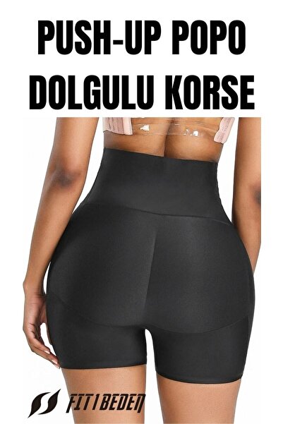 FİT1BEDEN FİTBEDEN Popo Dolgulu Toparlayıcı Dikleştirici Popup Korse Popo Dolgunlaştırıcı Yüksek Bel Korse