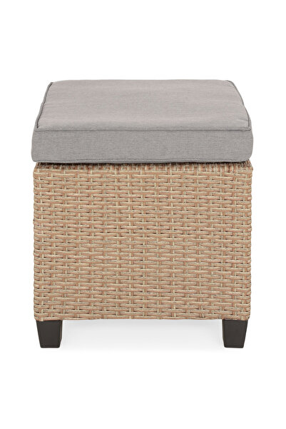 Maison Mex Set of 2 garden/terrace stools BAXTER L 40 l 40 H.38 natural/beige