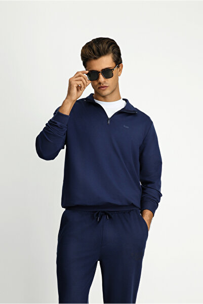 Kiğılı Regular Fit Zippered Half Turtleneck Sweatshirt
