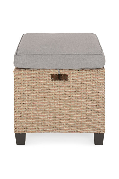 Maison Mex Set of 2 garden/terrace stools BAXTER L 40 l 40 H.38 natural/beige