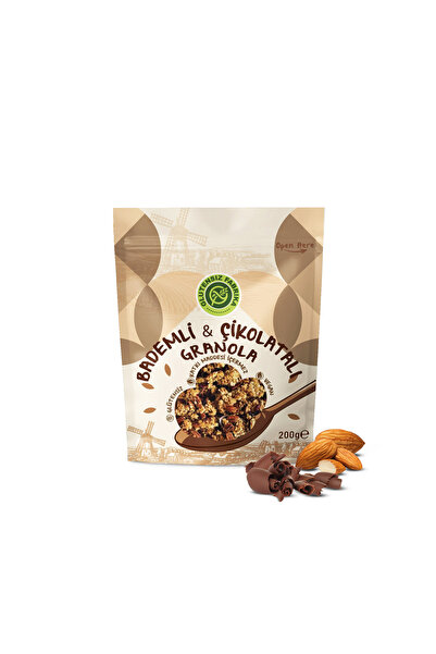 GLUTENSİZ FABRİKA Badem ve Çikolatalı Yulaf & Karabuğday Granola 200 g (Glütensiz & Vegan)