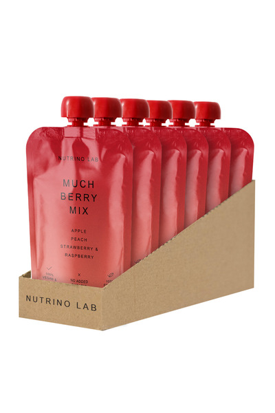 NUTRINO LAB MUCH BERRY piure măr, piersică, zmeură, capsună 6 x 200g