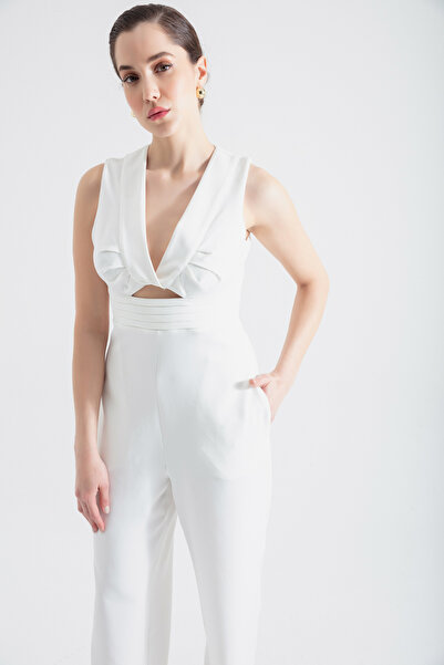 Lafaba Γυναικεία Λευκή Ολόσωμη φόρμα