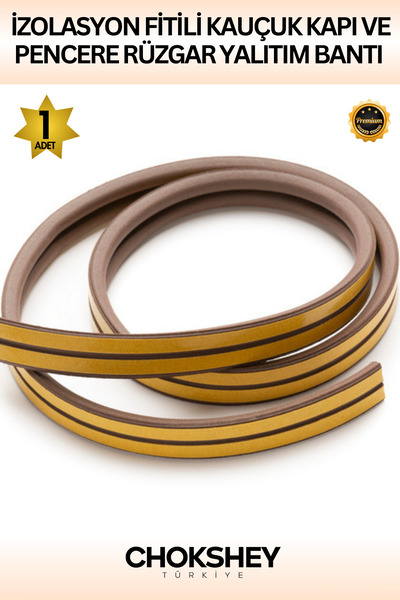 Onba Kapı ve Pencere Rüzgar Yalıtım Bandı İzolasyon Fitili Kauçuk 2x15mt (2li...